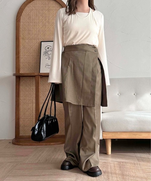 apres jour clair】【セットアップ可能】センタープレスパンツ