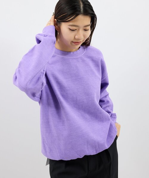 TOWNCRAFT(タウンクラフト)の「TOWNCRAFT/タウンクラフト 90s pigment crew sweat TC22S019(スウェット・レディース・パープル/ネイビー/ピンク/グリーン/ブラック・MEDIUM)」の4枚目の写真