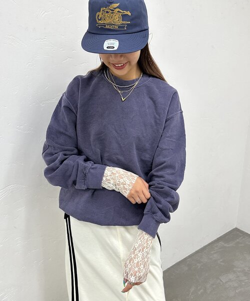 TOWNCRAFT(タウンクラフト)の「TOWNCRAFT/タウンクラフト 90s pigment crew sweat TC22S019(スウェット・レディース・パープル/ネイビー/ピンク/グリーン/ブラック・MEDIUM)」の3枚目の写真