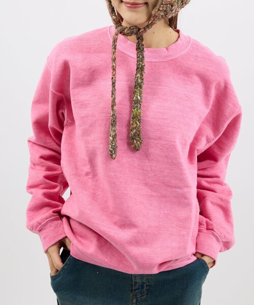 TOWNCRAFT(タウンクラフト)の「TOWNCRAFT/タウンクラフト 90s pigment crew sweat TC22S019(スウェット・レディース・パープル/ネイビー/ピンク/グリーン/ブラック・MEDIUM)」の5枚目の写真