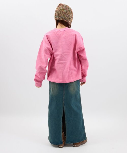 TOWNCRAFT(タウンクラフト)の「TOWNCRAFT/タウンクラフト 90s pigment crew sweat TC22S019(スウェット・レディース・パープル/ネイビー/ピンク/グリーン/ブラック・MEDIUM)」の6枚目の写真