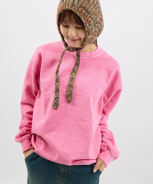 TOWNCRAFT(タウンクラフト)の「TOWNCRAFT/タウンクラフト 90s pigment crew sweat TC22S019(スウェット・レディース・パープル/ネイビー/ピンク/グリーン/ブラック・MEDIUM)」の7枚目の写真