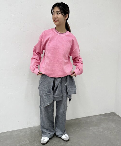 TOWNCRAFT(タウンクラフト)の「TOWNCRAFT/タウンクラフト 90s pigment crew sweat TC22S019(スウェット・レディース・パープル/ネイビー/ピンク/グリーン/ブラック・MEDIUM)」の9枚目の写真