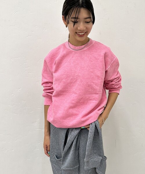 TOWNCRAFT(タウンクラフト)の「TOWNCRAFT/タウンクラフト 90s pigment crew sweat TC22S019(スウェット・レディース・パープル/ネイビー/ピンク/グリーン/ブラック・MEDIUM)」の13枚目の写真