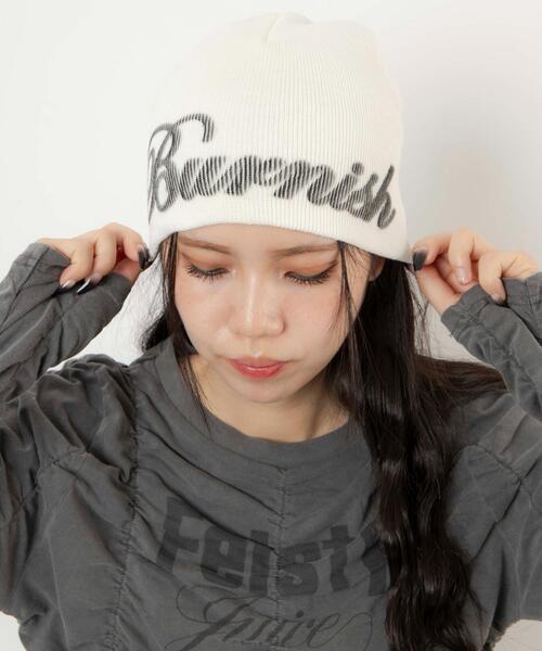 セール】WEGO/ロゴプリントシングルニットワッチ（ニットキャップ