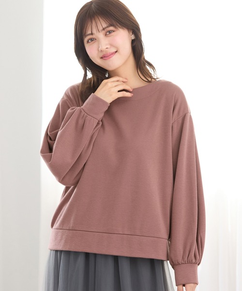 alotta(アロッタ)の「裏ファーふんわり袖タックプルオーバー(Tシャツ/カットソー・レディース・ブラック/ピンク/アイボリー/モカ/ネイビー・3L/LL/L/M)」の20枚目の写真