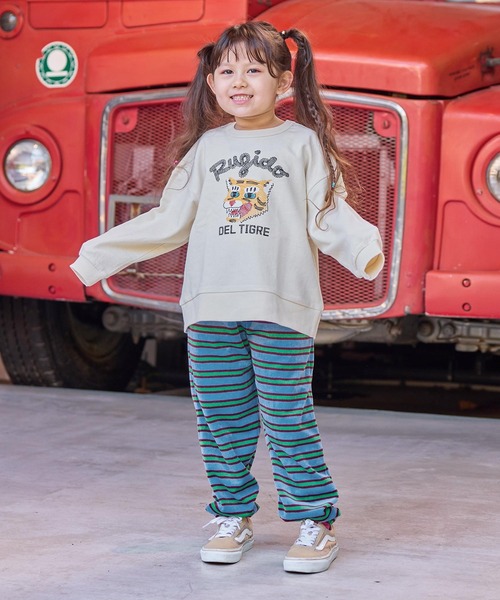 BIG FIELD(ビッグフィールド)の「先染めボーダーベロアスウェットパンツ(スウェットパンツ・キッズ・サンドベージュ/オレンジ/ライトブルー・80/90/95/100/110/120/130/140/150)」の20枚目の写真