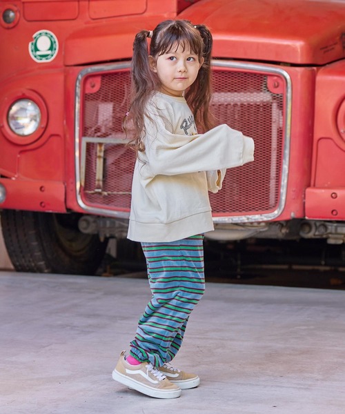 BIG FIELD(ビッグフィールド)の「先染めボーダーベロアスウェットパンツ(スウェットパンツ・キッズ・サンドベージュ/オレンジ/ライトブルー・80/90/95/100/110/120/130/140/150)」の21枚目の写真