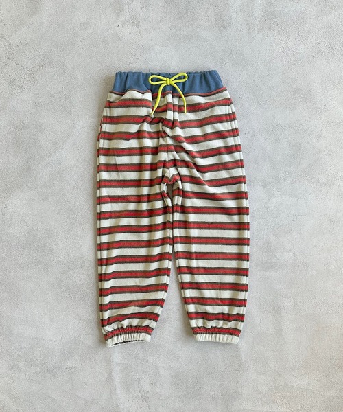 BIG FIELD(ビッグフィールド)の「先染めボーダーベロアスウェットパンツ(スウェットパンツ・キッズ・サンドベージュ/オレンジ/ライトブルー・80/90/95/100/110/120/130/140/150)」の14枚目の写真