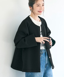 coca(coca) | ハリ感ソフトスウェット ワイドスリーブジャケット(ノーカラージャケット)
