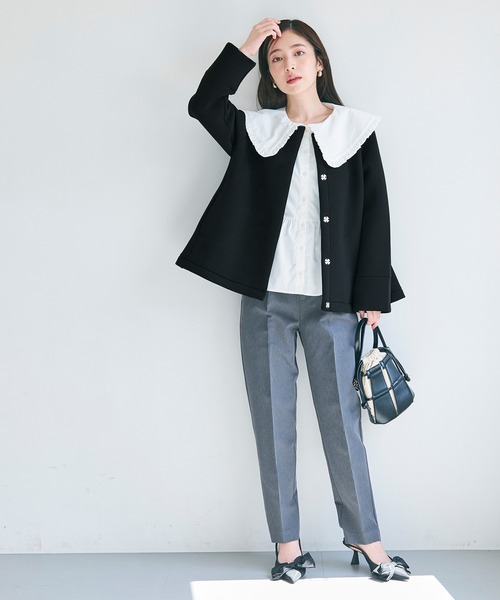 ハリ感ソフトスウェットワイドスリーブジャケット