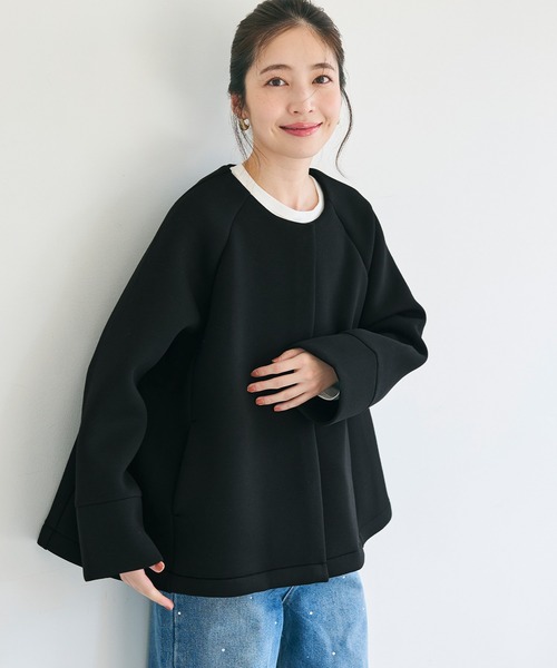 ハリ感ソフトスウェットワイドスリーブジャケット