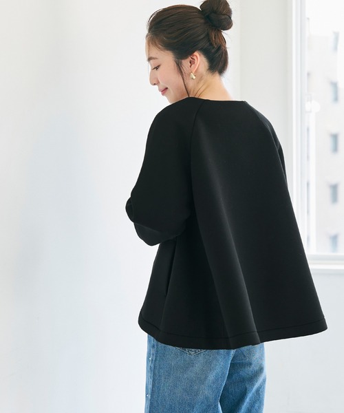 ハリ感ソフトスウェットワイドスリーブジャケット