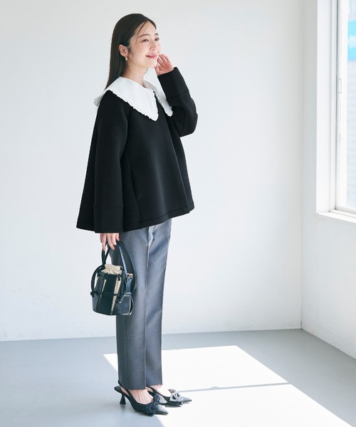 ハリ感ソフトスウェットワイドスリーブジャケット