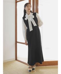 dazzlin | 【森香澄コラボ】ディープネックレイヤードワンピース(ワンピース)