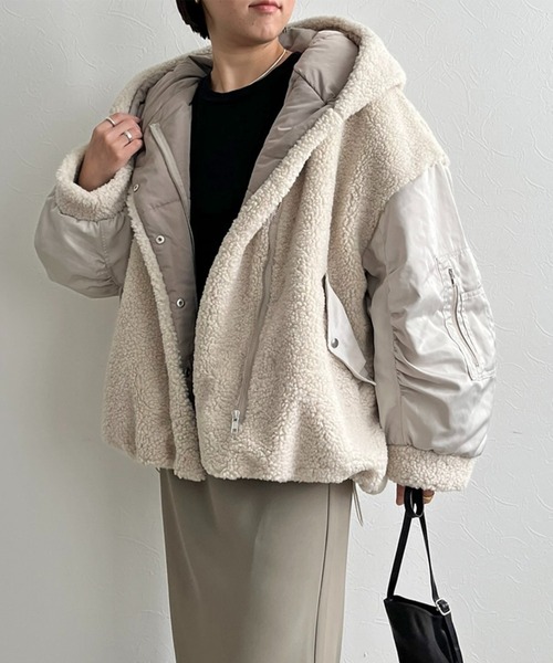 LHELBIE（レルビエ）の「MA-1スリーブビッグフードブルゾン（ブルゾン