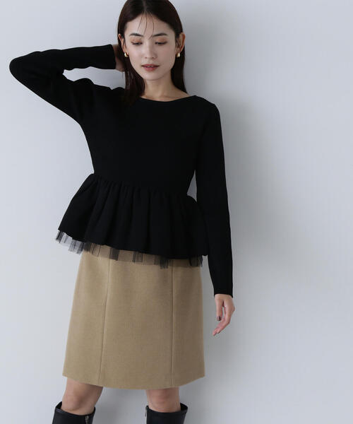 【セール】◇ボリュームペプラムニット（ニット/セーター）｜NATURAL BEAUTY BASIC（ナチュラルビューティーベーシック）