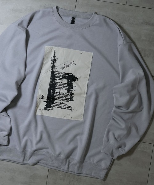 Ritzy(リッツィー)の「cardboard knit crew neck design cutsew/ダンボールニット クルーネック デザイン カットソー レディース メンズ(スウェット・メンズ・ホワイト/グレー系その他/ブラック系その他/ホワイト系その他2/ブラック/ホワイト系その他/ブラック系その他2/グレー/チャコールグレー・M/XL/L)」の8枚目の写真
