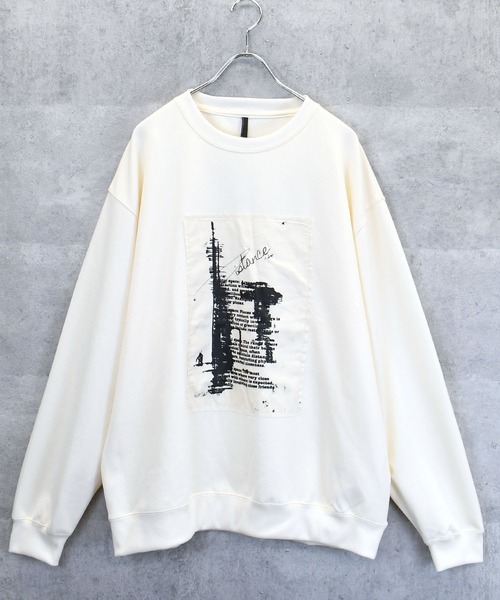 Ritzy(リッツィー)の「cardboard knit crew neck design cutsew/ダンボールニット クルーネック デザイン カットソー レディース メンズ(スウェット・メンズ・ホワイト/グレー系その他/ブラック系その他/ホワイト系その他2/ブラック/ホワイト系その他/ブラック系その他2/グレー/チャコールグレー・M/XL/L)」の11枚目の写真