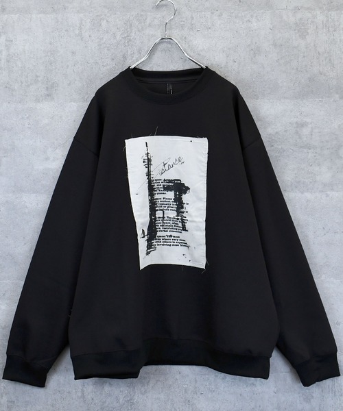 Ritzy(リッツィー)の「cardboard knit crew neck design cutsew/ダンボールニット クルーネック デザイン カットソー レディース メンズ(スウェット・メンズ・ホワイト/グレー系その他/ブラック系その他/ホワイト系その他2/ブラック/ホワイト系その他/ブラック系その他2/グレー/チャコールグレー・M/XL/L)」の12枚目の写真