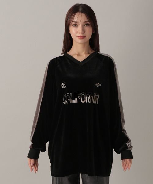 FOREVER 21（フォーエバー トゥエンティーワン）の「【2024FW】ベロアゲームシャツ（Tシャツ/カットソー・レディース・ブラック/ブルー/ブラウン・FREE）」の7枚目の写真