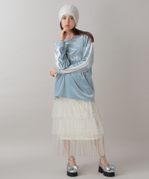 FOREVER 21（フォーエバー トゥエンティーワン）の「【2024FW】ベロアゲームシャツ（Tシャツ/カットソー・レディース・ブラック/ブルー/ブラウン・FREE）」の17枚目の写真