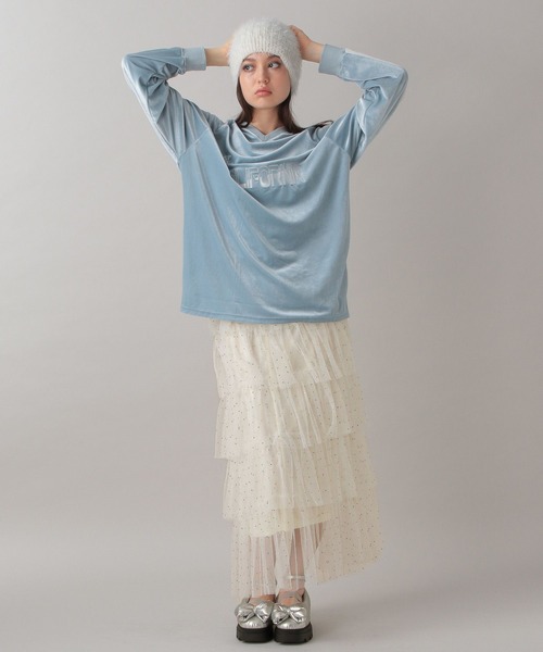 FOREVER 21（フォーエバー トゥエンティーワン）の「【2024FW】ベロアゲームシャツ（Tシャツ/カットソー・レディース・ブラック/ブルー/ブラウン・FREE）」の18枚目の写真