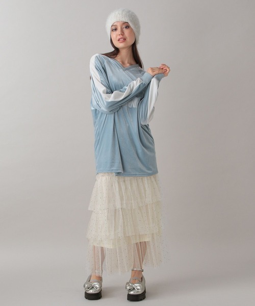 FOREVER 21（フォーエバー トゥエンティーワン）の「【2024FW】ベロアゲームシャツ（Tシャツ/カットソー・レディース・ブラック/ブルー/ブラウン・FREE）」の19枚目の写真