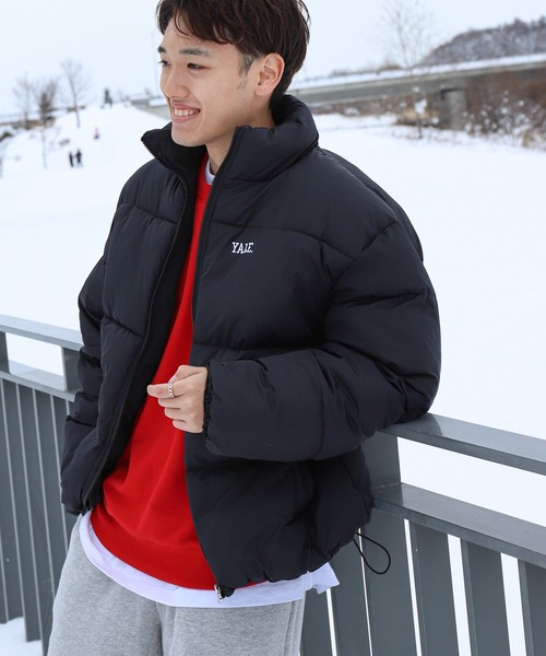 YALE】 左胸 ワンポイント ロゴ刺繍 ファイバーダウン ブルゾン