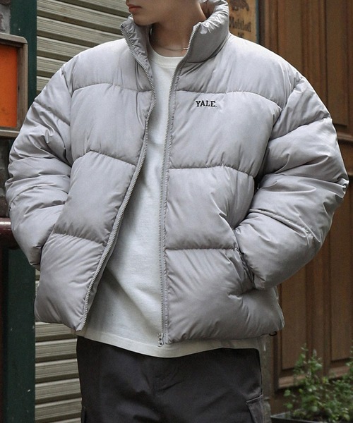 YALE】 左胸 ワンポイント ロゴ刺繍 ファイバーダウン ブルゾン