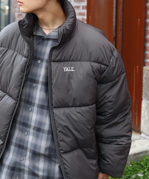 YALE】 左胸 ワンポイント ロゴ刺繍 ファイバーダウン ブルゾン