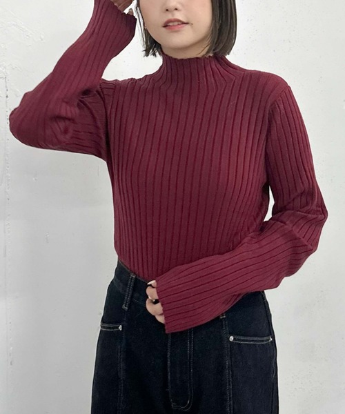 archives（アルシーヴ）の「モチモチリブニット（ニット/セーター・レディース・レッド/グレー/ブルー/アイボリー/ブラック・MEDIUM）」の5枚目の写真