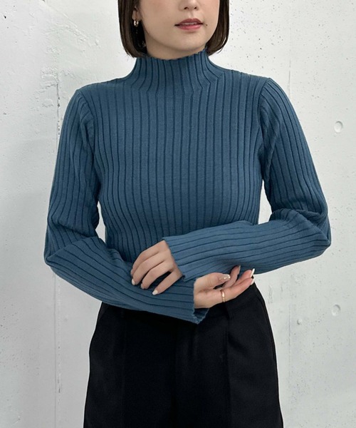 archives（アルシーヴ）の「モチモチリブニット（ニット/セーター・レディース・レッド/グレー/ブルー/アイボリー/ブラック・MEDIUM）」の4枚目の写真