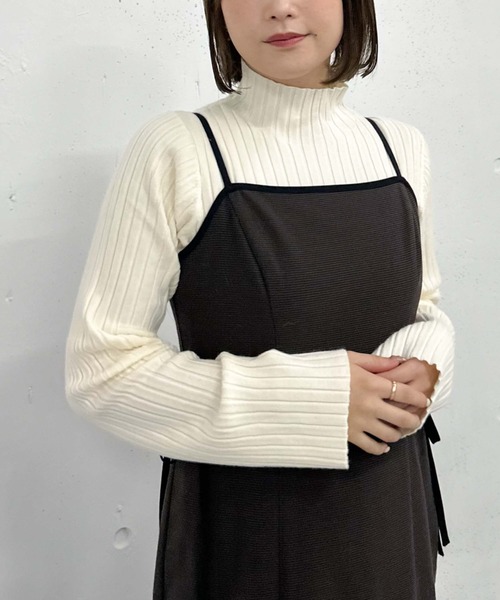 archives（アルシーヴ）の「モチモチリブニット（ニット/セーター・レディース・レッド/グレー/ブルー/アイボリー/ブラック・MEDIUM）」の2枚目の写真