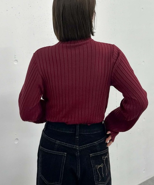 archives（アルシーヴ）の「モチモチリブニット（ニット/セーター・レディース・レッド/グレー/ブルー/アイボリー/ブラック・MEDIUM）」の7枚目の写真