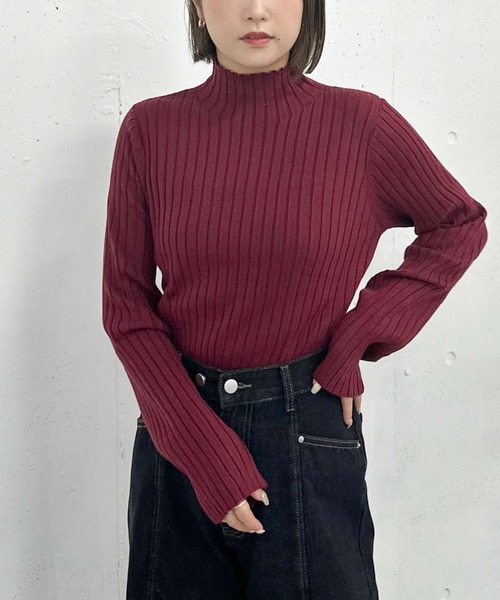 archives（アルシーヴ）の「モチモチリブニット（ニット/セーター・レディース・レッド/グレー/ブルー/アイボリー/ブラック・MEDIUM）」の6枚目の写真