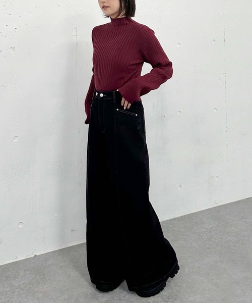 archives（アルシーヴ）の「モチモチリブニット（ニット/セーター・レディース・レッド/グレー/ブルー/アイボリー/ブラック・MEDIUM）」の8枚目の写真