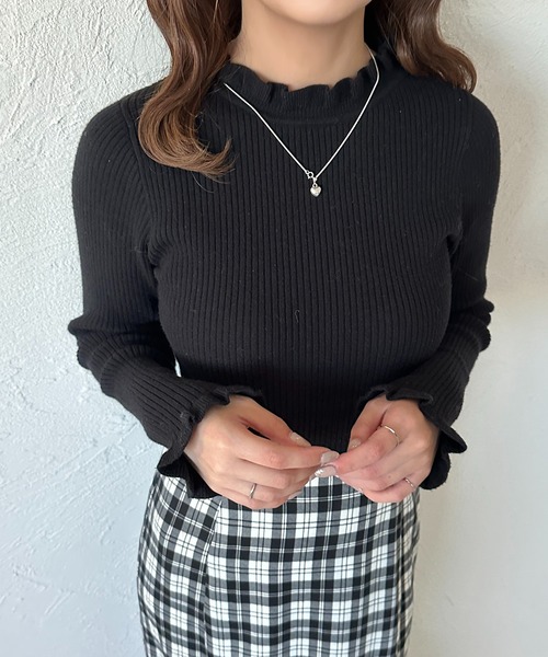 フリルネックリブニット【ZOZOTOWN限定アイテム】（ニット/セーター
