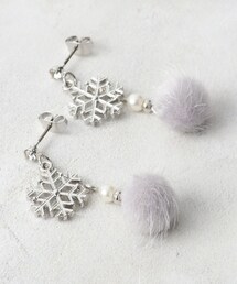 grove | 雪の結晶モチーフフロッキーピアス(ピアス（両耳用）)