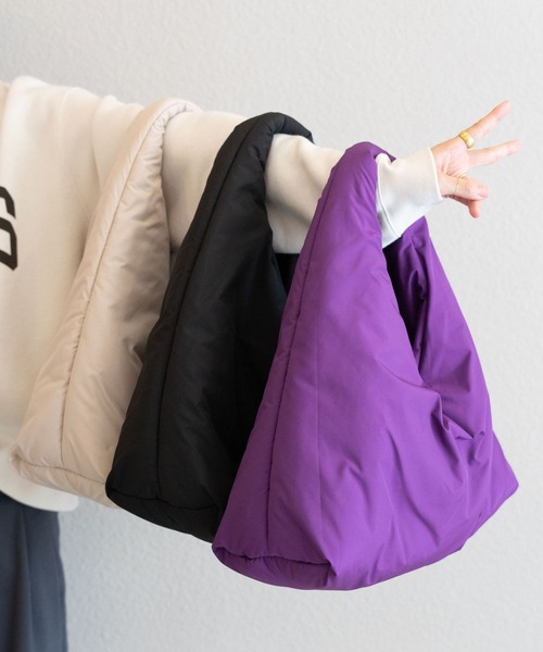 BARNYARDSTORM(バンヤードストーム)の「BARNYARDSTORM / トライアングルパフBAG(トートバッグ・レディース・キナリ/パープル/ブラック・FREE)」の9枚目の写真
