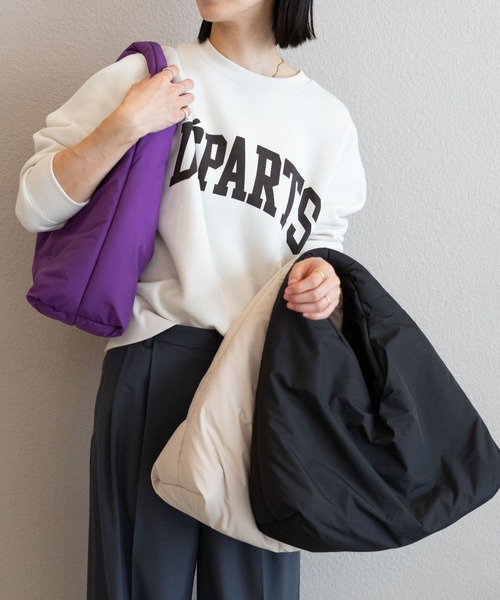 BARNYARDSTORM(バンヤードストーム)の「BARNYARDSTORM / トライアングルパフBAG(トートバッグ・レディース・キナリ/パープル/ブラック・FREE)」の12枚目の写真