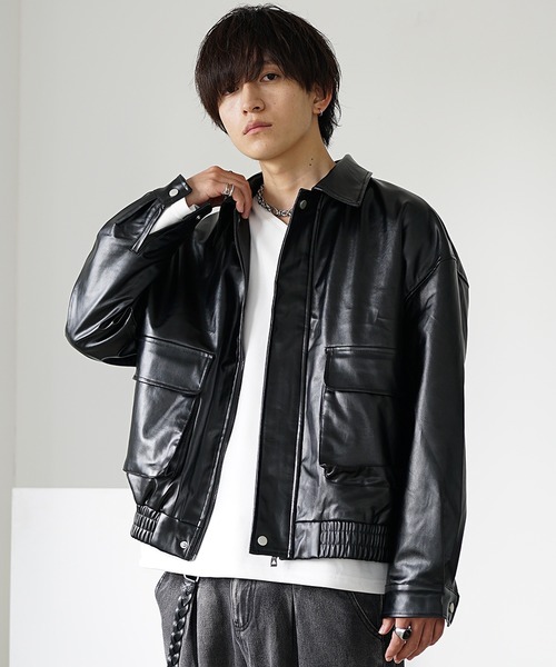 ズッカ デニムライダースジャケット コート ビッグシルエット オーバー