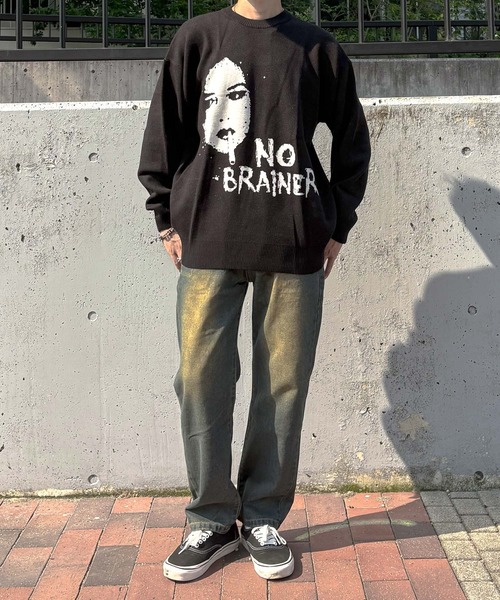 Bling Leads(ブリングリーズ)の「★Bling Leads★JQDクル-★Nニット(ニット/セーター・メンズ・グレー/ブラック・LARGE/MEDIUM)」の11枚目の写真