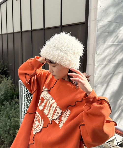 w closet(ダブルクローゼット)の「【4色展開】つぶつぶニット帽(キャップ・レディース・グレー/ブルー/アイボリー/ピンク・FREE)」の5枚目の写真
