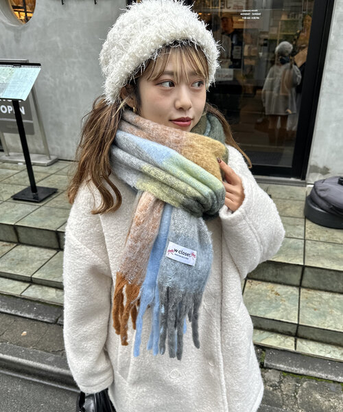 w closet(ダブルクローゼット)の「【4色展開】つぶつぶニット帽(キャップ・レディース・グレー/ブルー/アイボリー/ピンク・FREE)」の7枚目の写真
