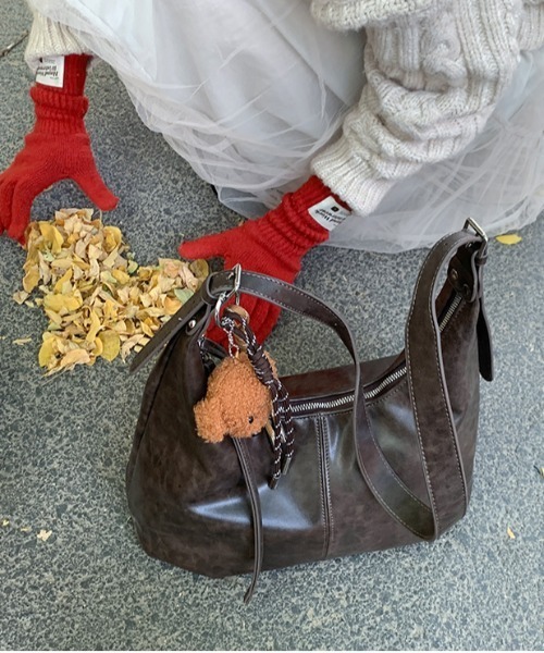 FREE STYLISTS（フリー スタイリスト）の「Y2K レトロシンプルホーボーバッグ（ショルダーバッグ・レディース・ブラウン/ブラック・FREE）」の21枚目の写真