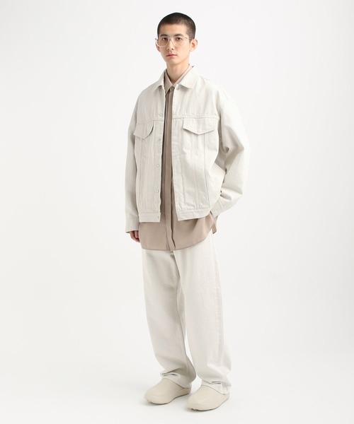 STERNBERG（スタンバーグ）の「ノータックデニムワイドパンツ（デニムパンツ・メンズ・アイボリー/ブラック・X-SMALL/SMALL/MEDIUM/LARGE）」の5枚目の写真