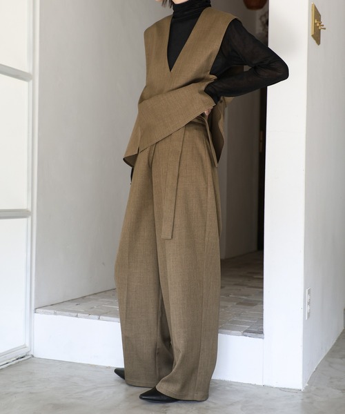 select MOCA Et(セレクトモカエト)の「【Et】Wrap Belt Wide Pants(スラックス・レディース・ライトブラウン/ブラック/ベージュ・LARGE/MEDIUM)」の16枚目の写真