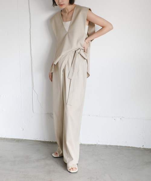 select MOCA Et(セレクトモカエト)の「【Et】Wrap Belt Wide Pants(スラックス・レディース・ライトブラウン/ブラック/ベージュ・LARGE/MEDIUM)」の7枚目の写真