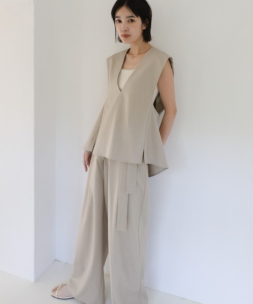select MOCA Et(セレクトモカエト)の「【Et】Wrap Belt Wide Pants(スラックス・レディース・ライトブラウン/ブラック/ベージュ・LARGE/MEDIUM)」の4枚目の写真